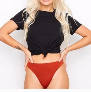 Free People Hah High End Thong Size XS Bronze Panty Underwear Lingerie NEW!